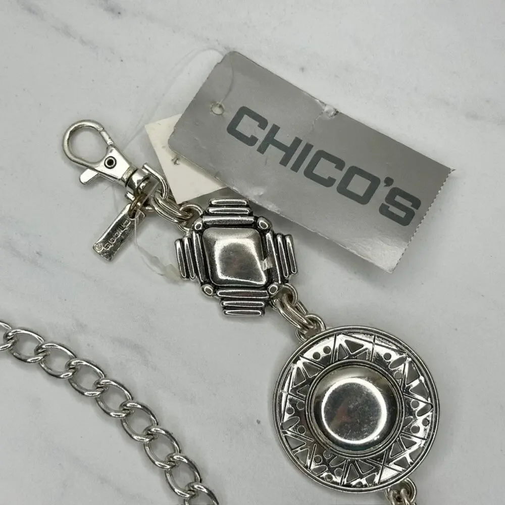 Chico's Silver Tone Chain Link Belt Southwestern Medium/Large (M/L) ✨